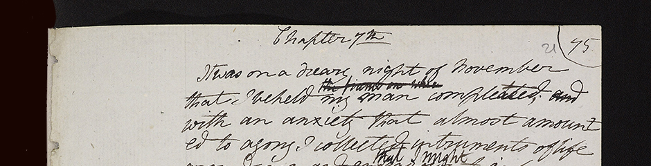 Frankenstein - Draft Notebook A. c. 56, fol. 21r Mary Shelley